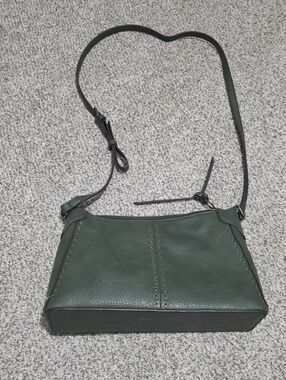 a.n.a Dark Green Pebbled Leather Crossbody Bag